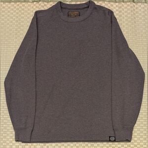 Filson Waffle Knit Thermal Crew Neck Sweatshirt Gray Men's Size Medium